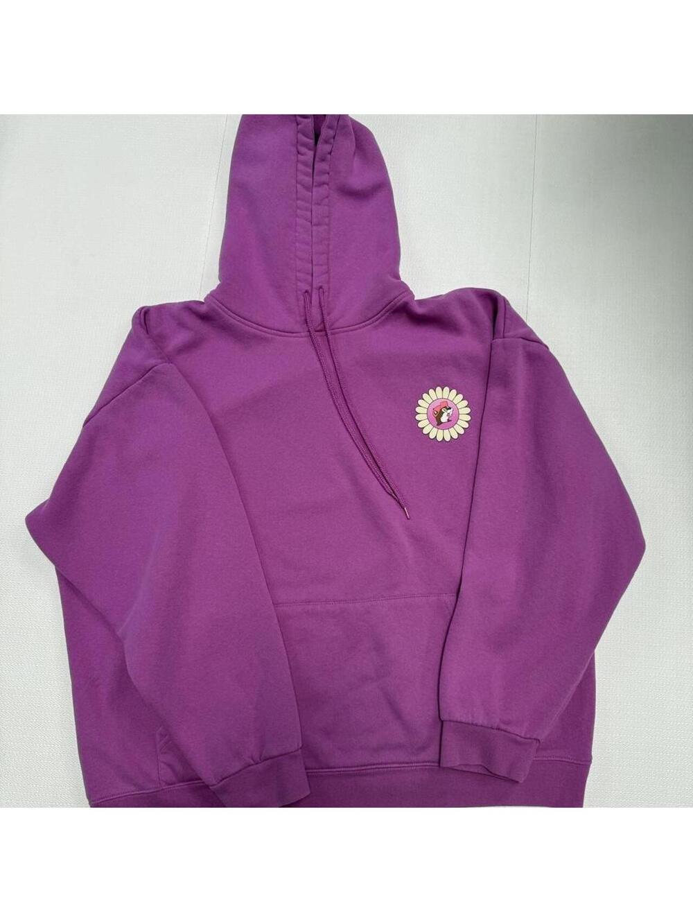 Buckys Purple hoodie with pink flower design #kawaii #pastel